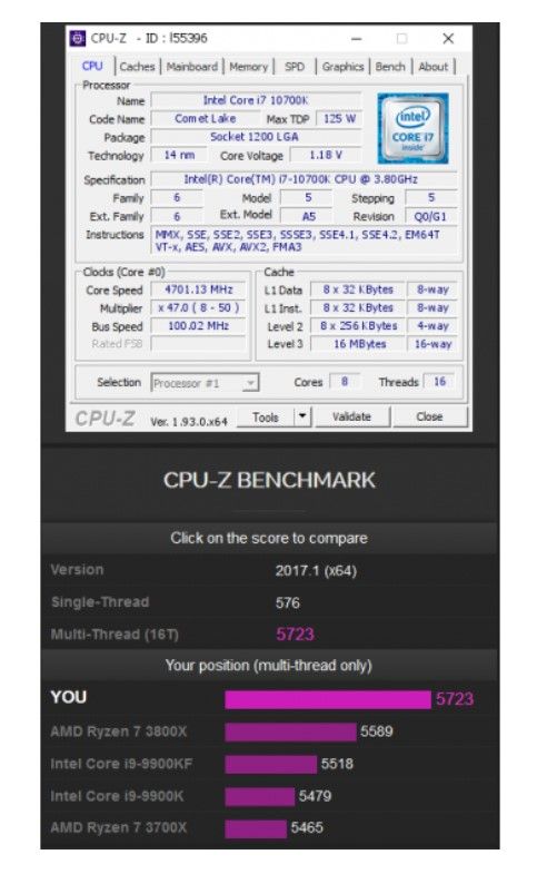 Процесор Intel Core i7-10700KF