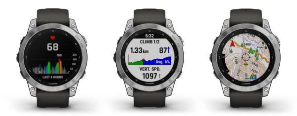 Garmin Fenix ​​​​7 сріблястий з графітовим ремінцем