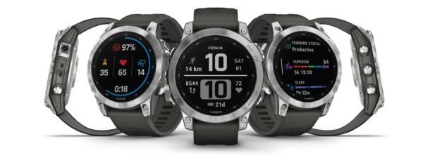 Garmin Fenix ​​​​7 сріблястий з графітовим ремінцем